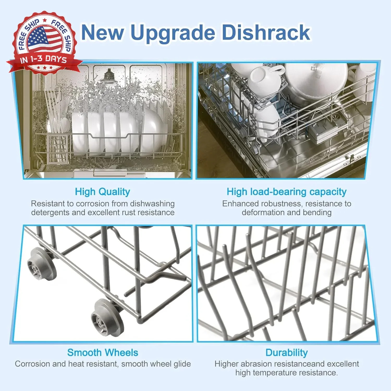 2026 Upgraded DD82-01385B A/S Middle Rack Assembly Replacement for Samsung Dishw