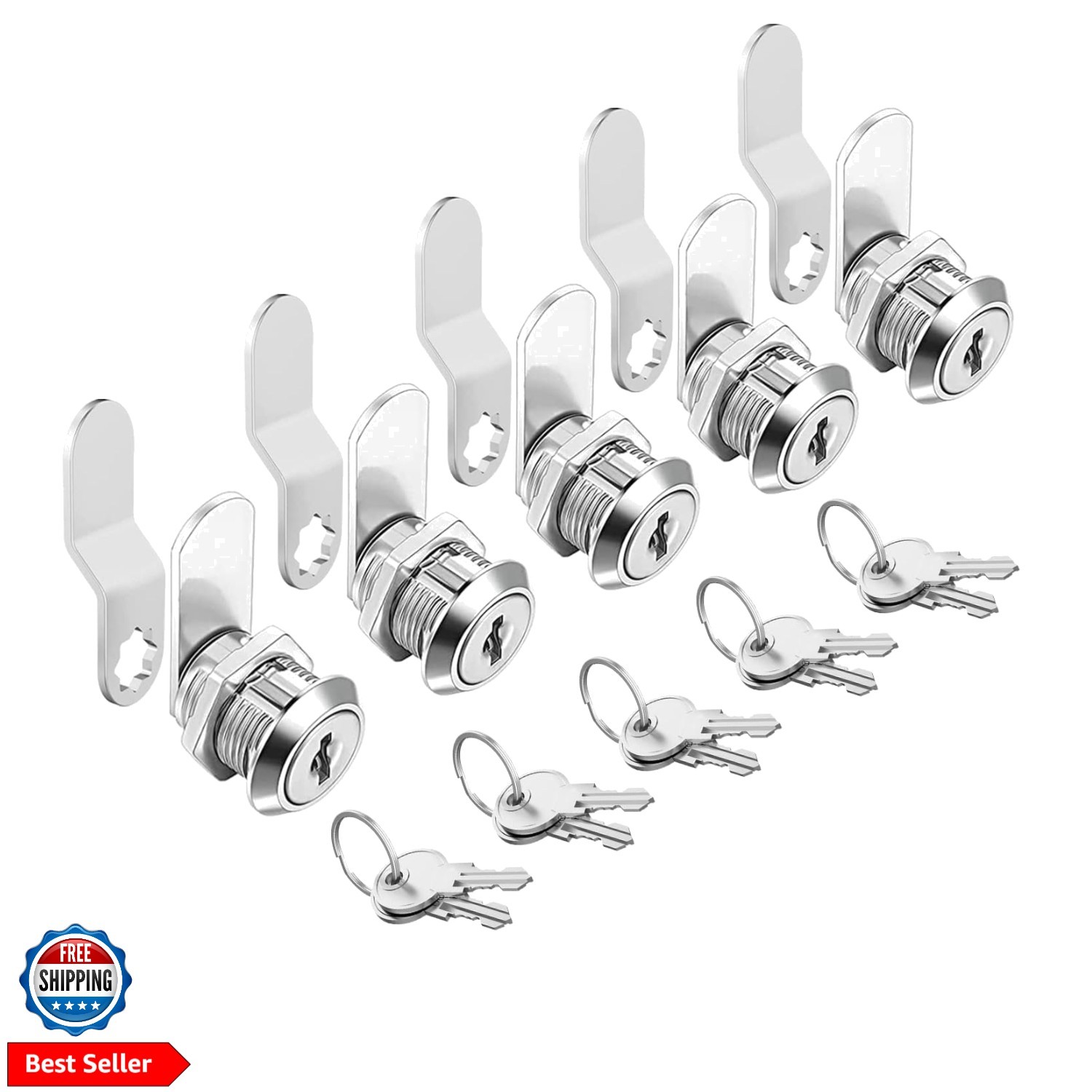 Cam Locks Cabinet Locks Keyed Alike, 5/8'' Cylinder Length Fits on 0.4’’ Max ...