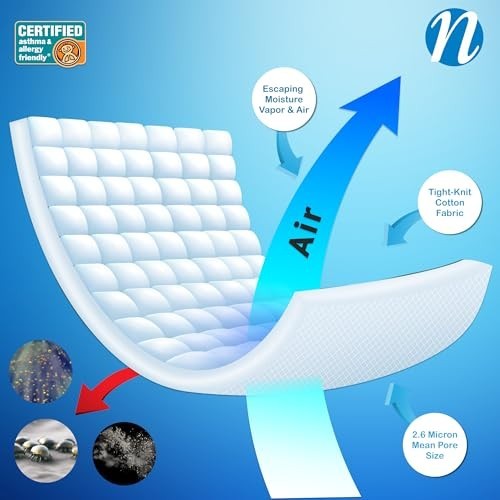 Pillow Protector Standard Cotton 300 Thread Count Hypoallergenic Zippered