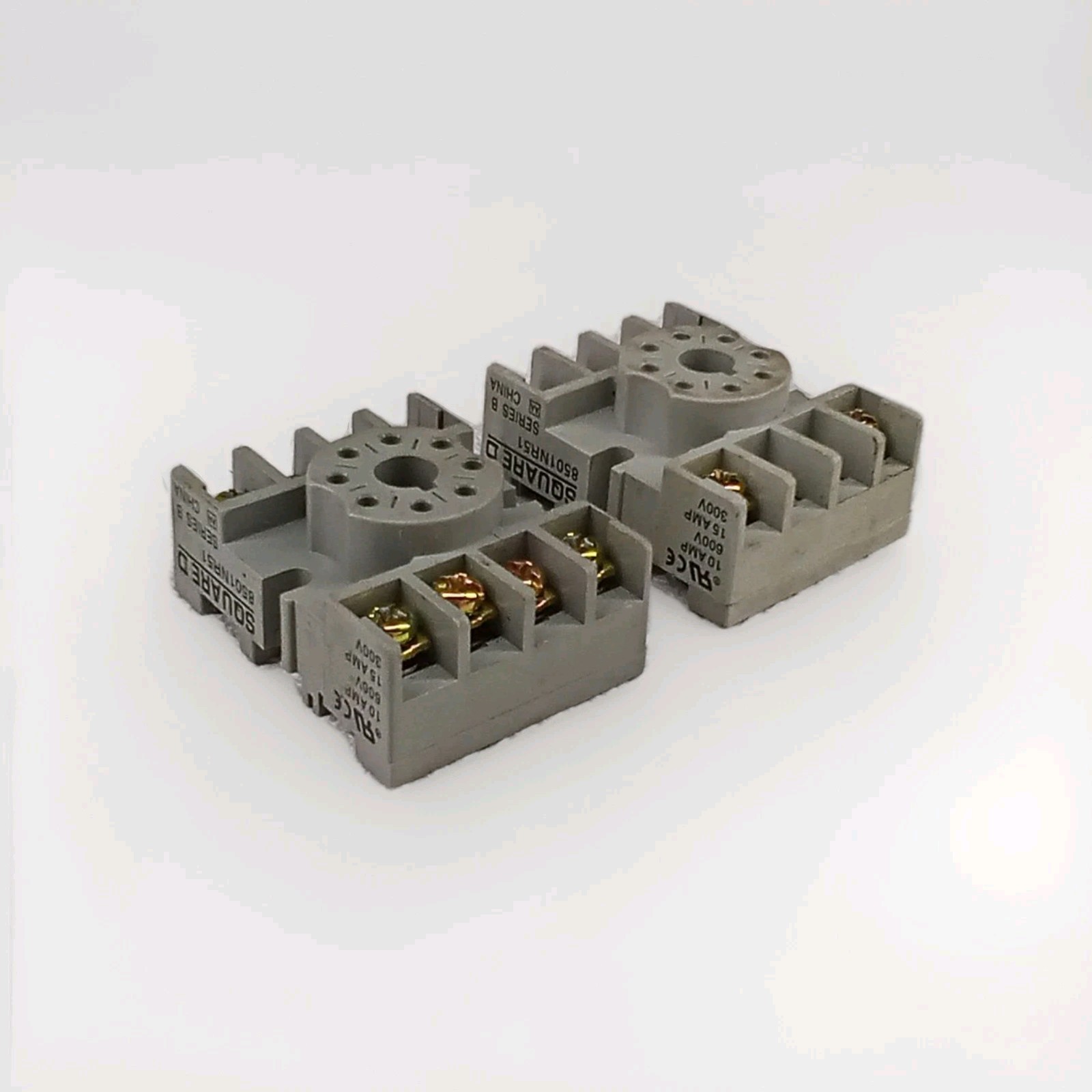 Lot Of 2 Square D 8501NR51 300/600V 10/15A Relay Sockets