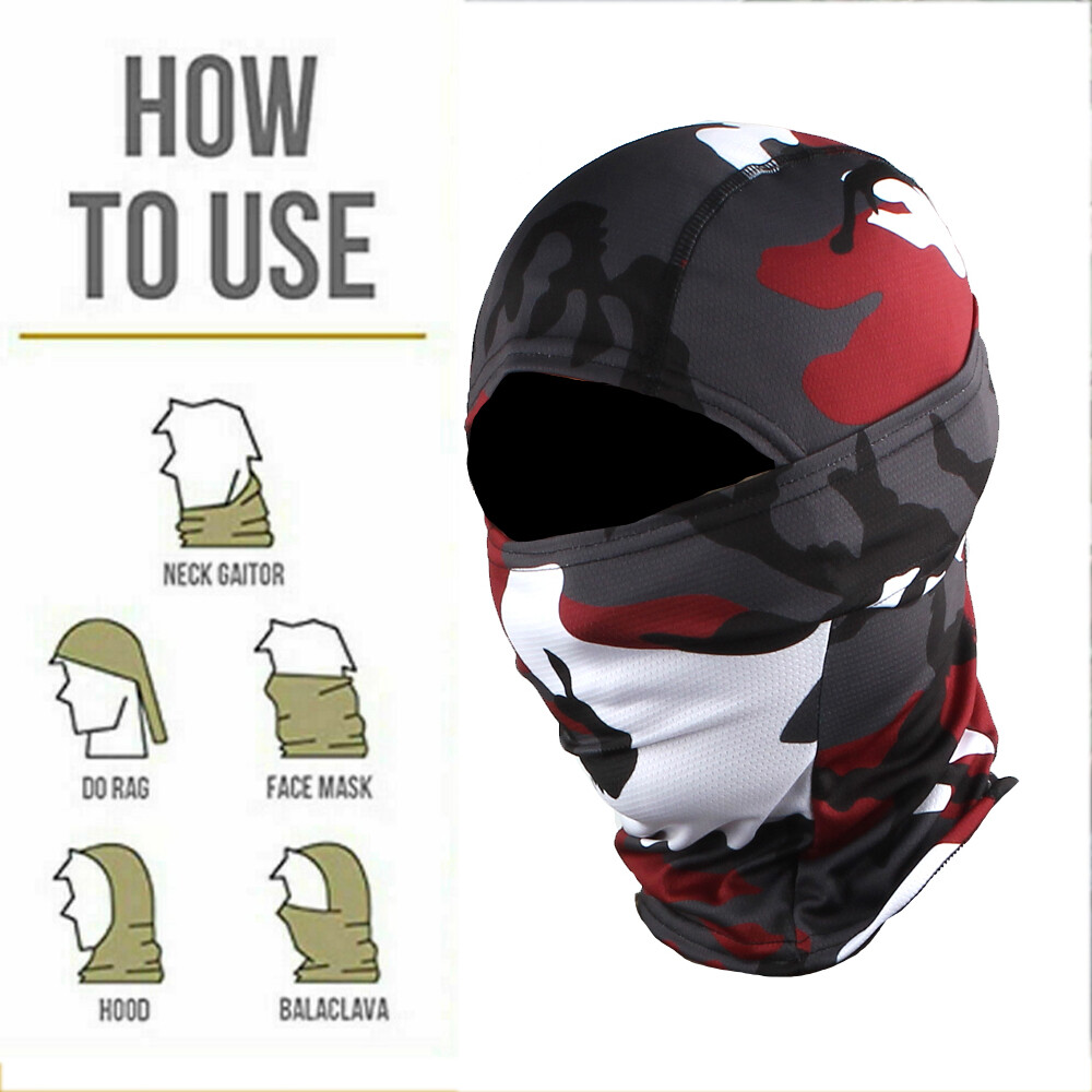 3Pack UV Protection Camo Balaclava Tactical Face Mask Ski Sun Hood for Men Women