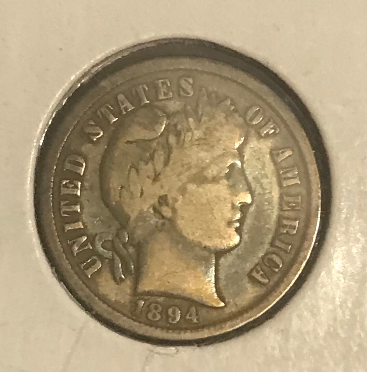 1894 barber dime, Fine
