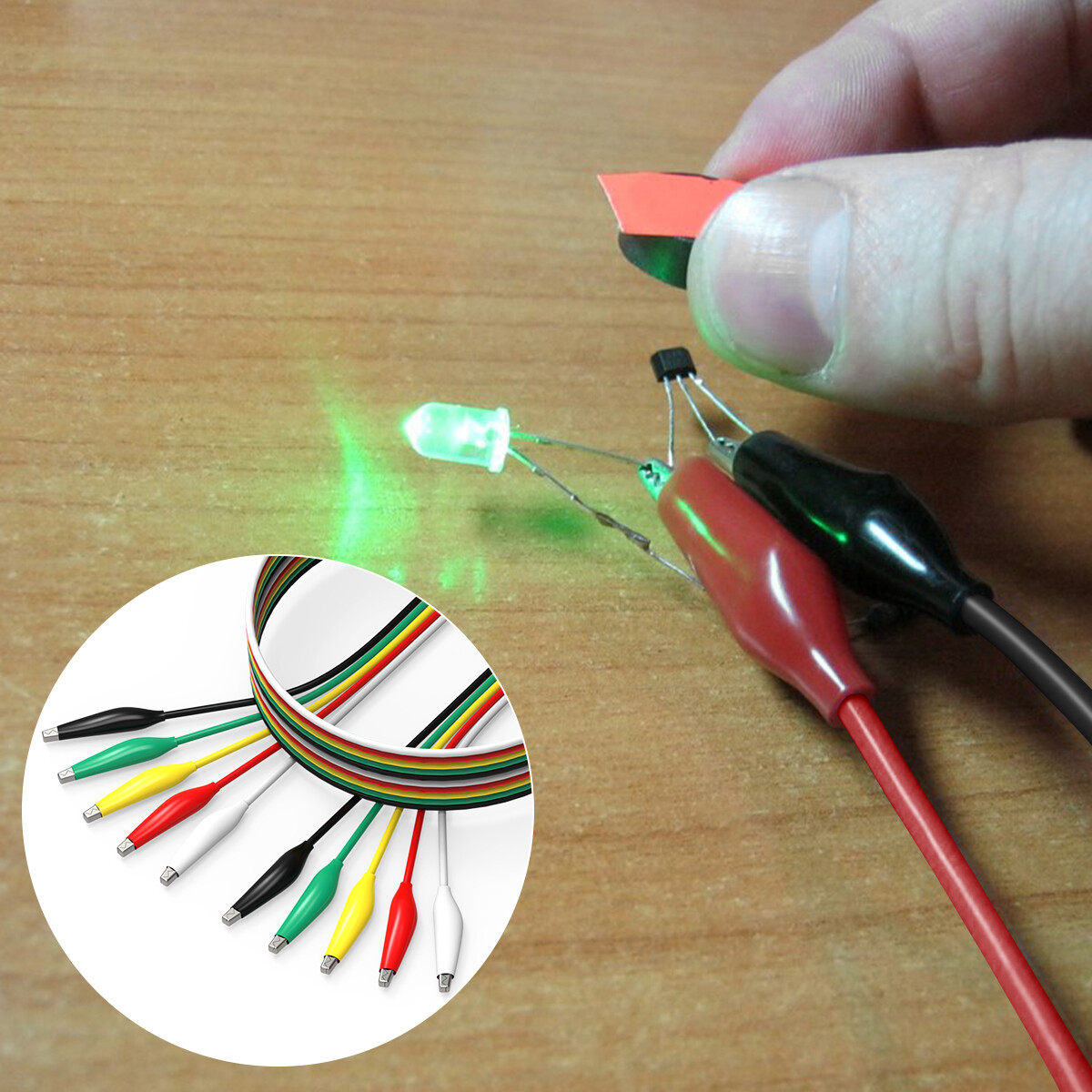 20PCS Metered Color Insulating Test Lead Cable Set Double Ended Alligator Clips