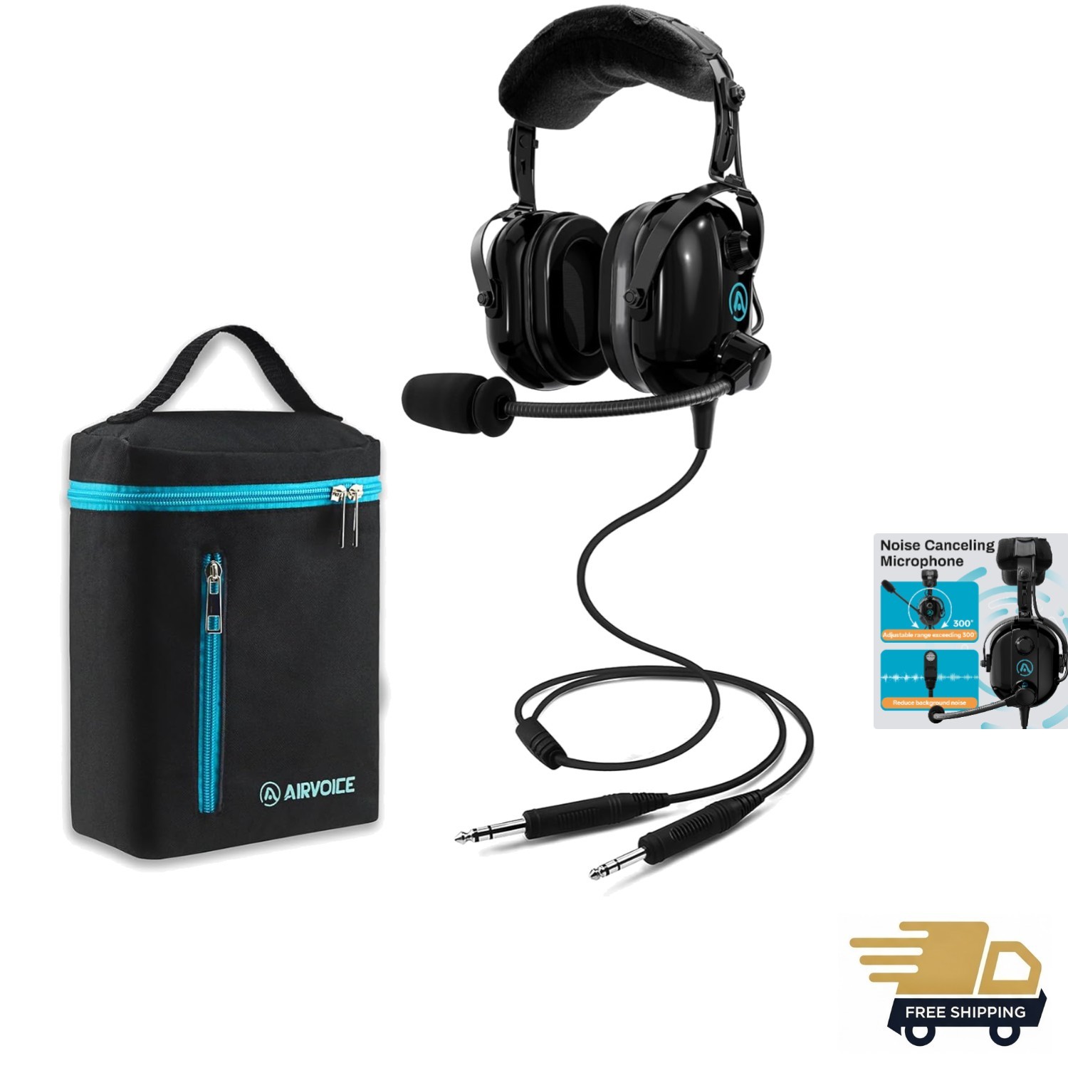 Aviation Headset for Pilots with Passive Noise Reduction, PNR General Aviatio...