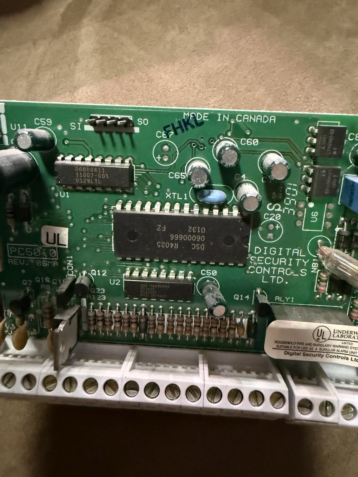 👍 Great Condition DSC PC5010 Alarm System PowerSeries Board & PC5516Z Keypad