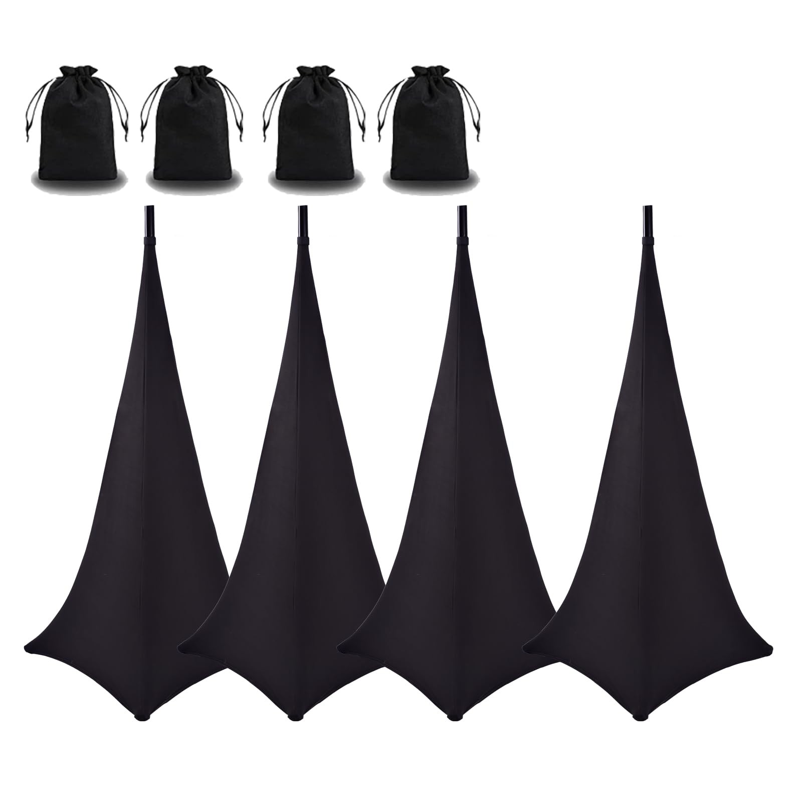 4 Pack Speaker Stand Cover Tripod Scrim DJ Speaker Stand Scrim Tripod Cover