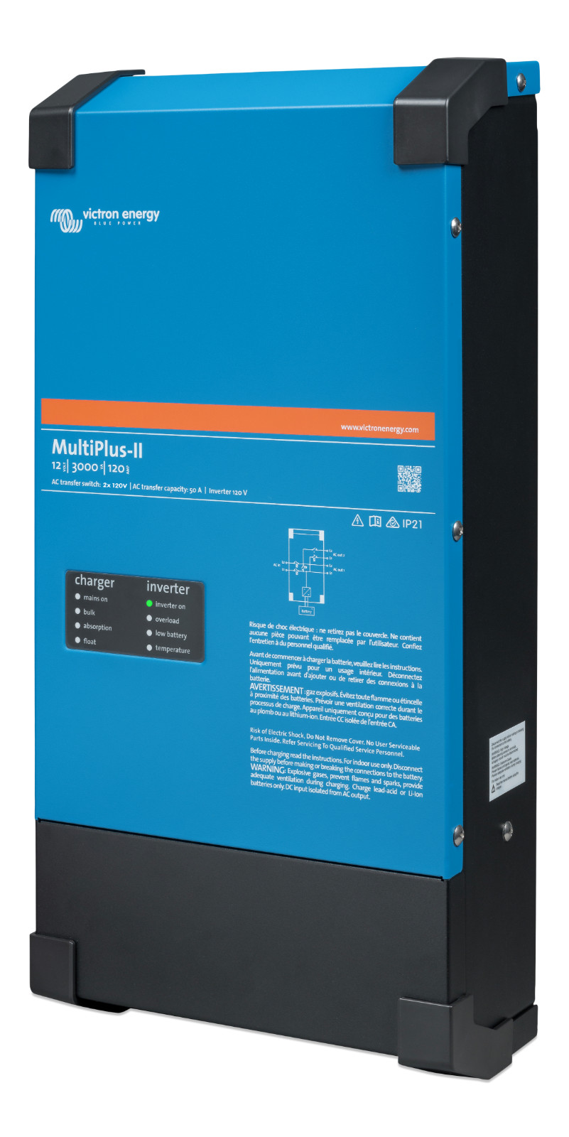 Victron MultiPlus-II Inverter/Charger 24/3000/70-50 120v UL 458 + Free MK3-USB