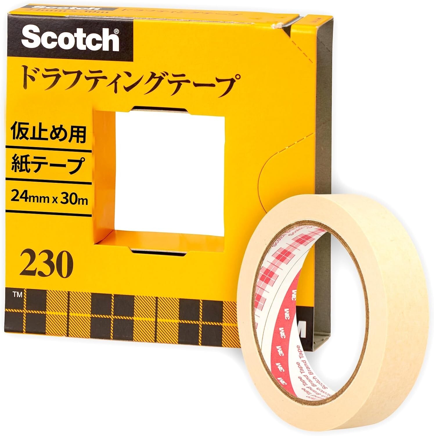 3M Scotch Drafting Tape 24mm x 30m Paper With Cutter Boxed 230-3-24 New Japan