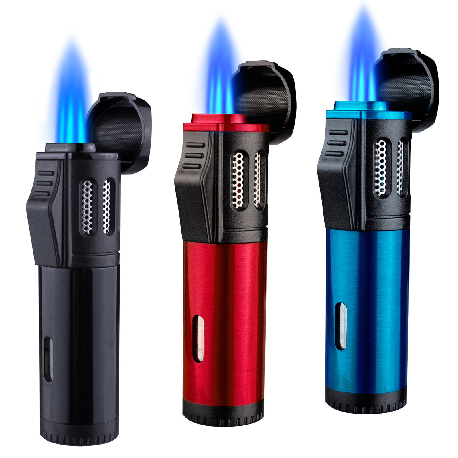 Triple Jet Flame Butane Cigar Torch Lighter with Protect Cover  with BOX