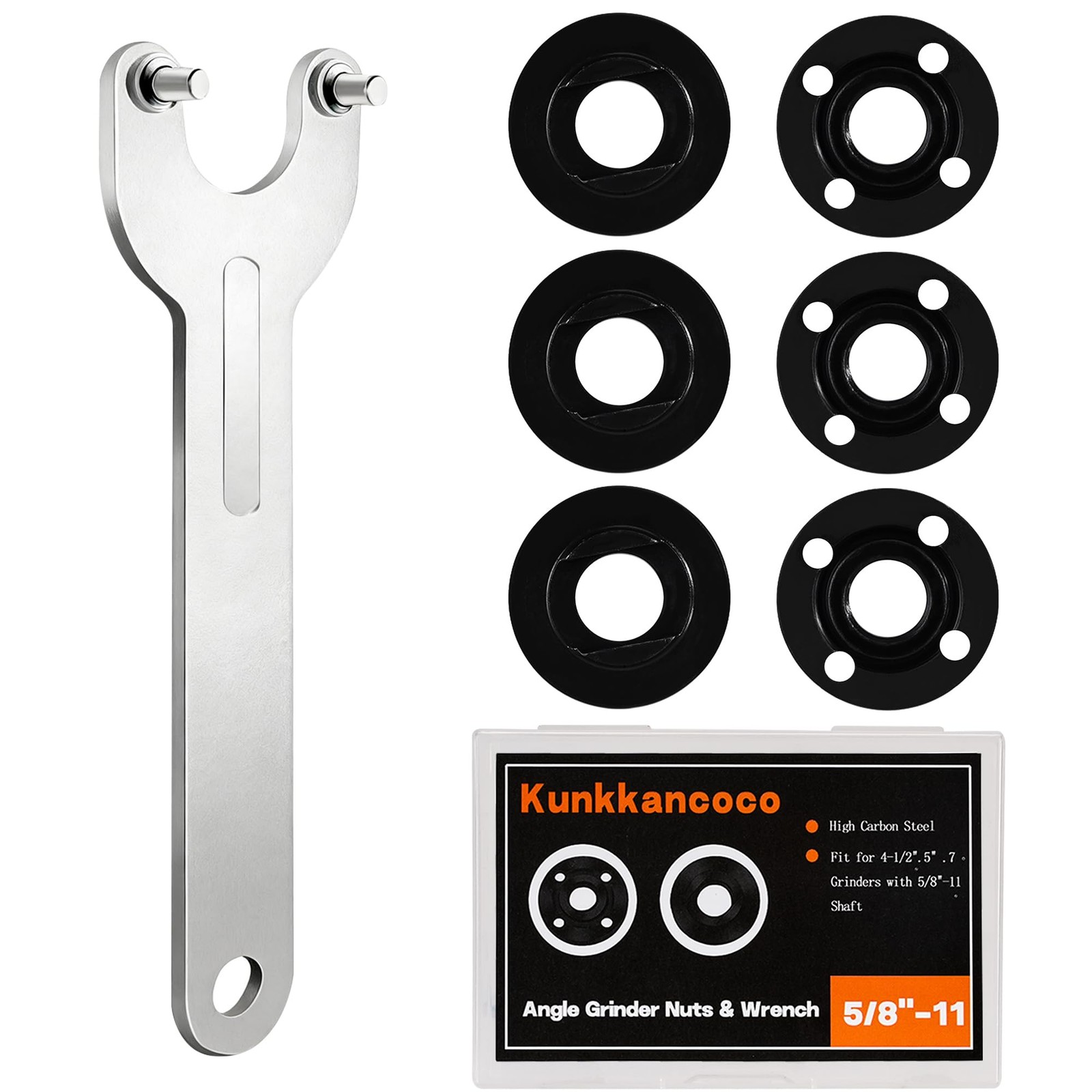 7PCS Angle Grinder Nut Wrench Kit，5/8-11 Flange Metal Lock...