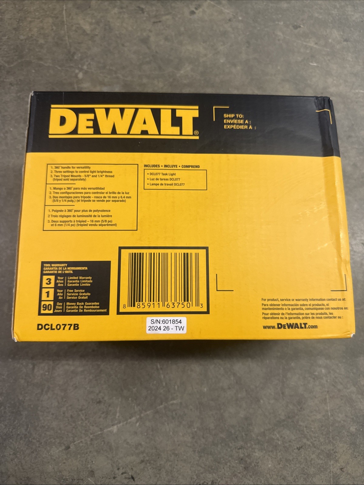 DEWALT DCL077B 20V MAX Compact Cordless Task Light