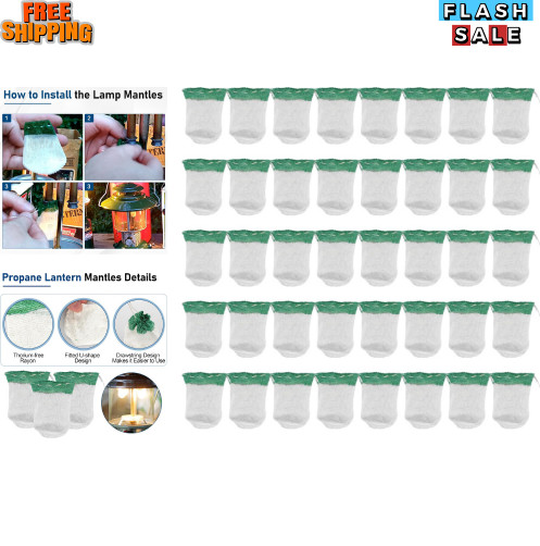 40-Pack Camping Lantern Mantles, Upgrade Accessories for Coleman String Tie #21