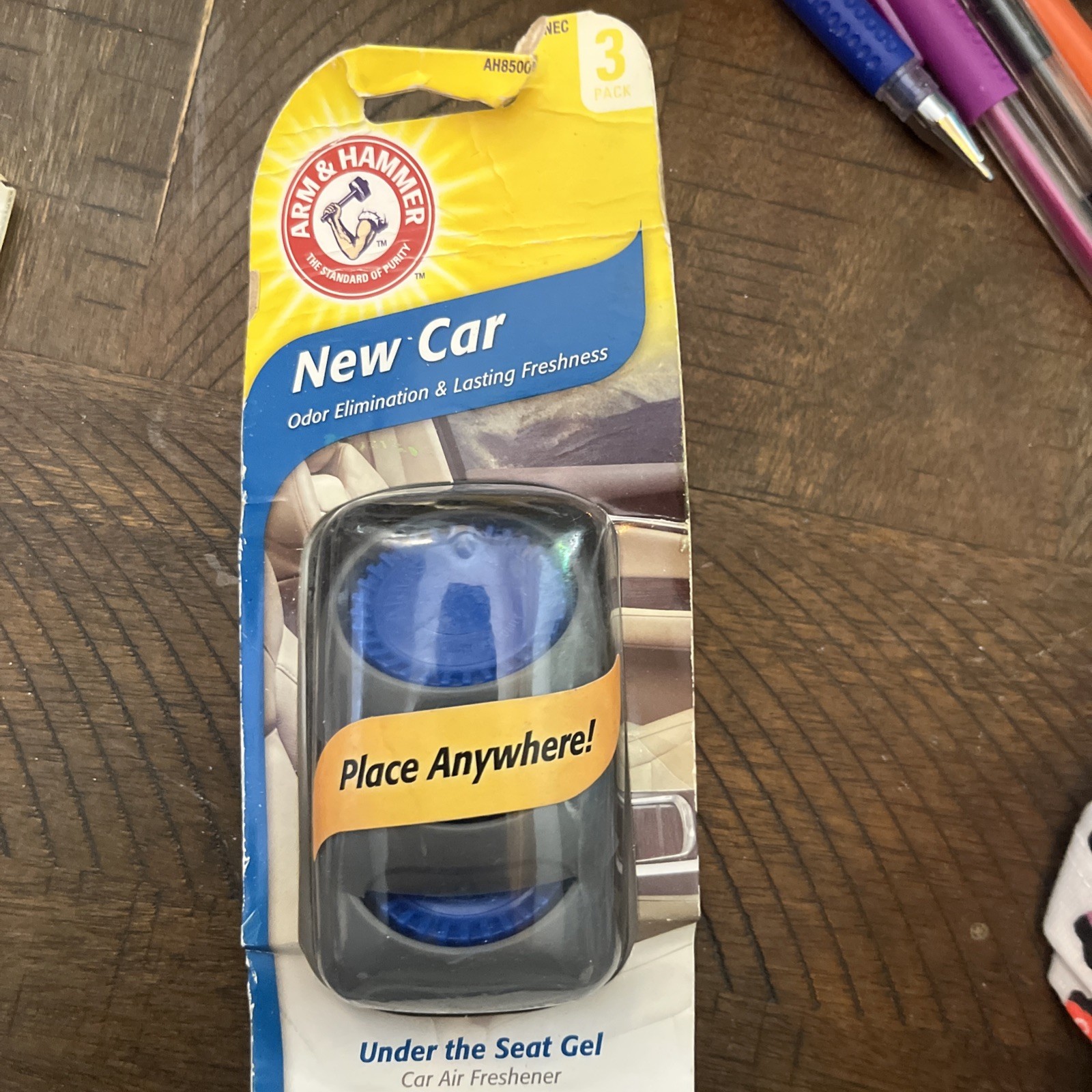 Arm & Hammer AH8500NEC New Car Smell Under The Seat Vehicle Air Freshener 3-PK