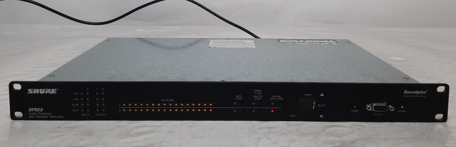 Power Tested Shure DFR22 Soundplex Audio Processor with Feedback Reduction