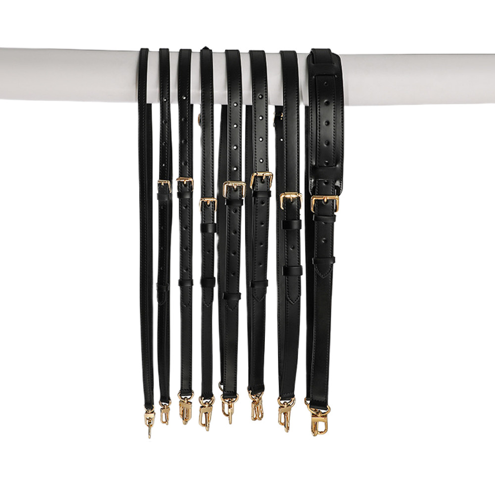 Black Genuine Leather Shoulder Crossbody Bag Replacement Handbag Strap