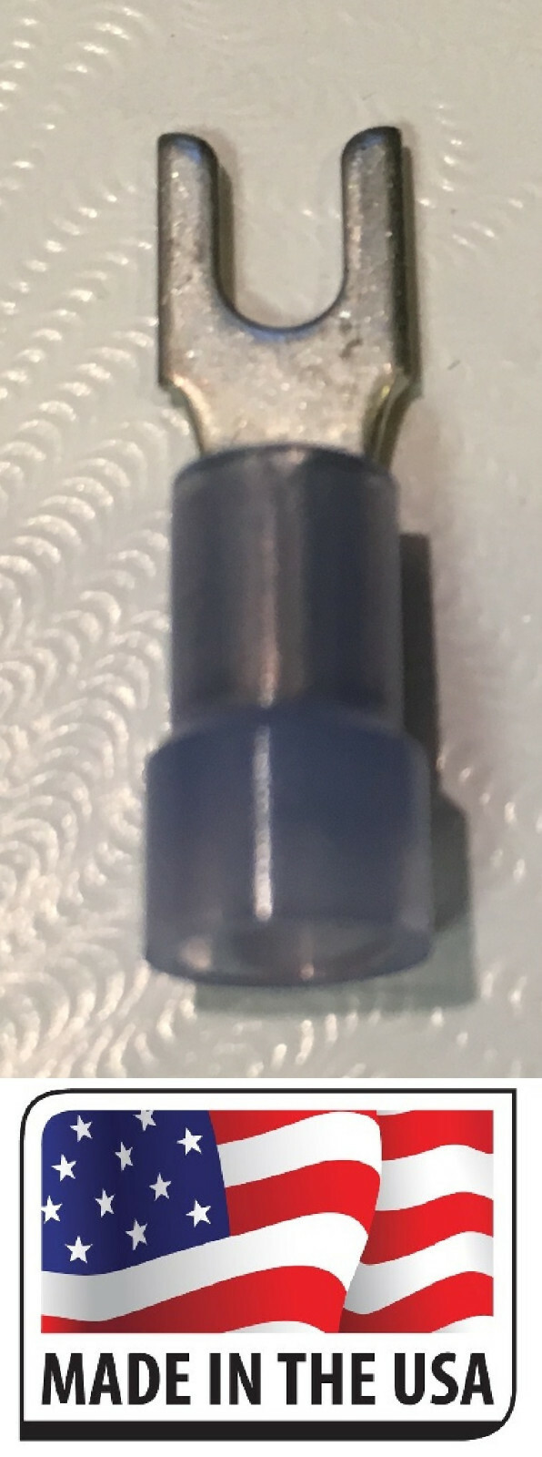 50 #4 Blue Spade Terminal 16-14 AWG Wire Electrical Connector Fork End Crimp On