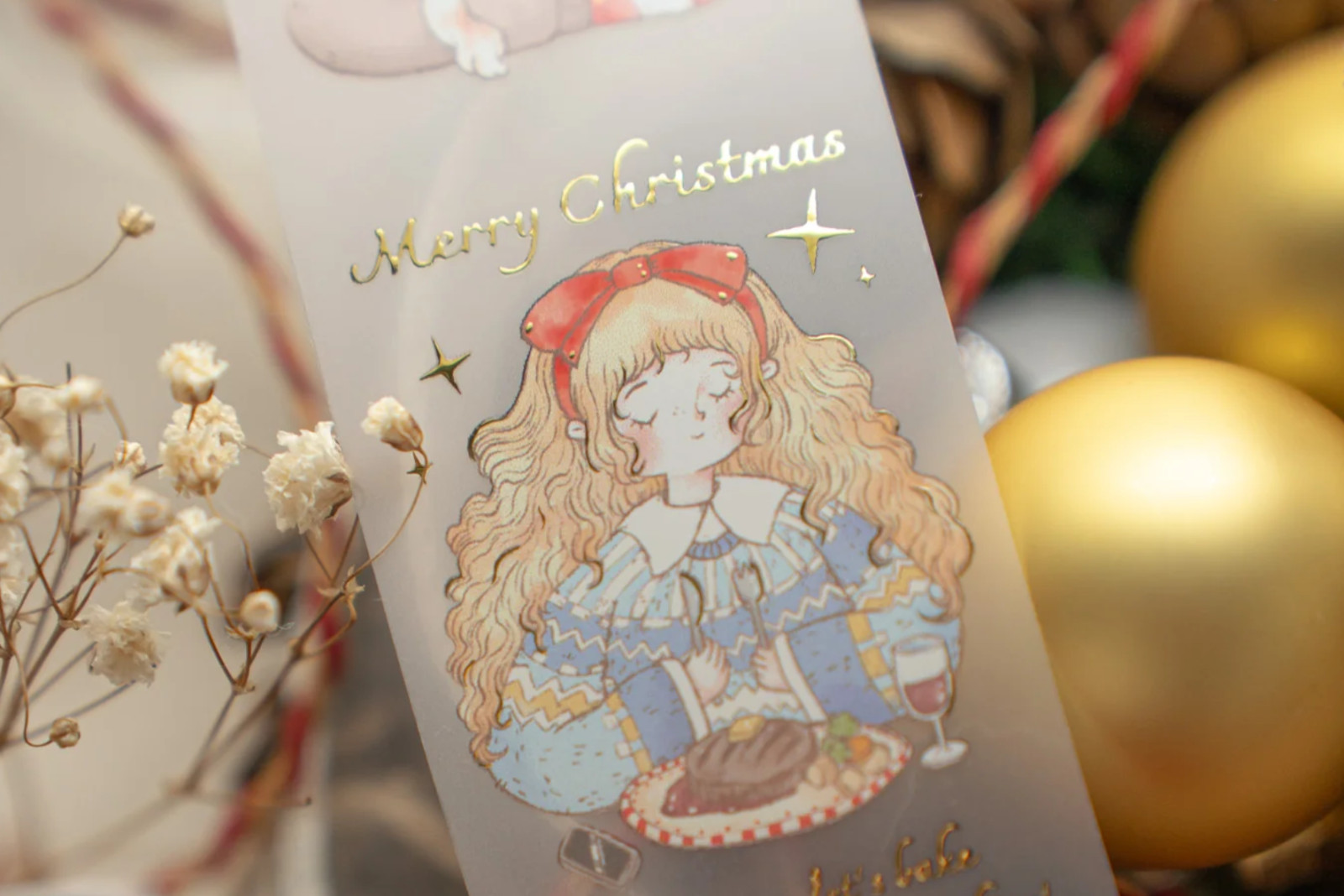 Sho Little Happiness Merry Merry Christmas Gold Foil PET Stickers SAMPLE LOOP