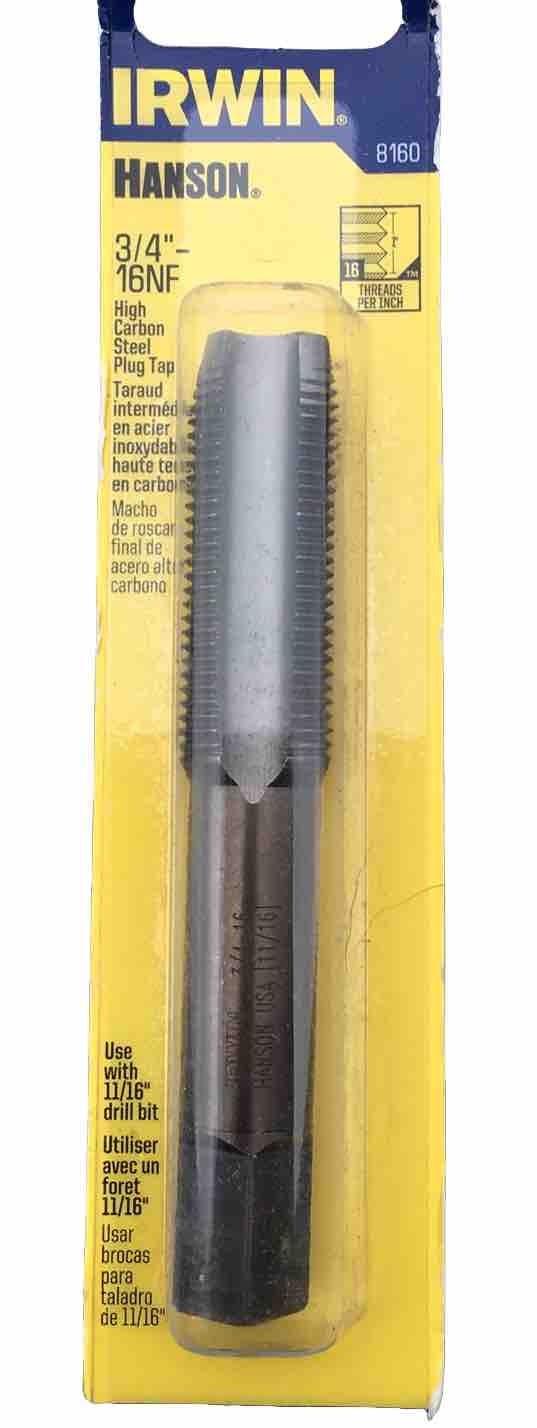 Irwin 8160 Hanson High Carbon Steel SAE Tap 3/4 in.-16NF USA Made