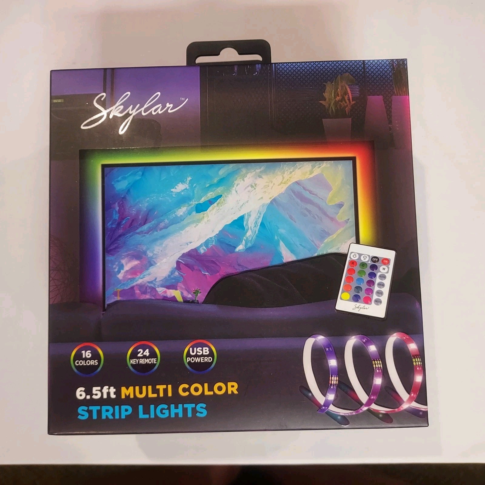 3 pack NEW SEALED Skylar Multi Color LED Strip Lights 6.5 Ft w/ Remote