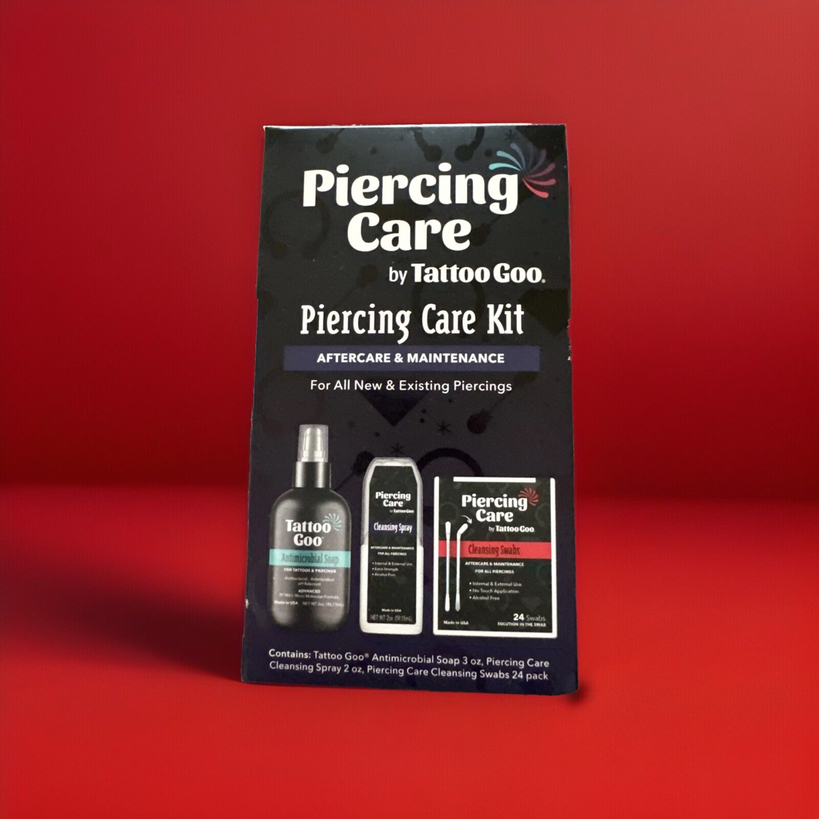 Tattoo Goo Piercing Aftercare Kit Set Complete Body - New Formula