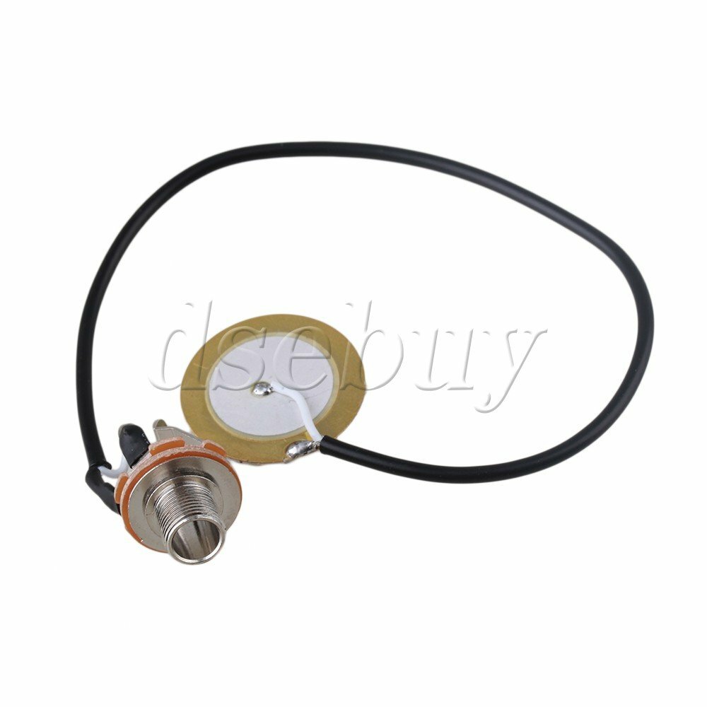 Guitar Transducer Pre-Wired Amplifier Piezo 1/4" Jack Pickup Mic Contact
