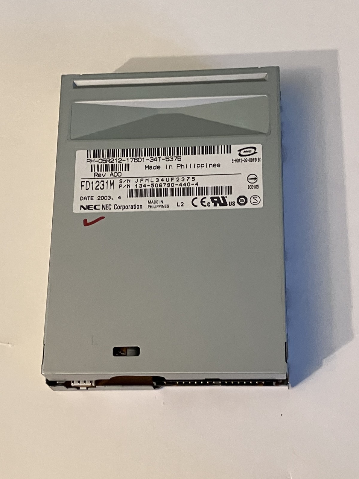 DELL 5R212 FLOPPY DRIVE NEC FD1231M