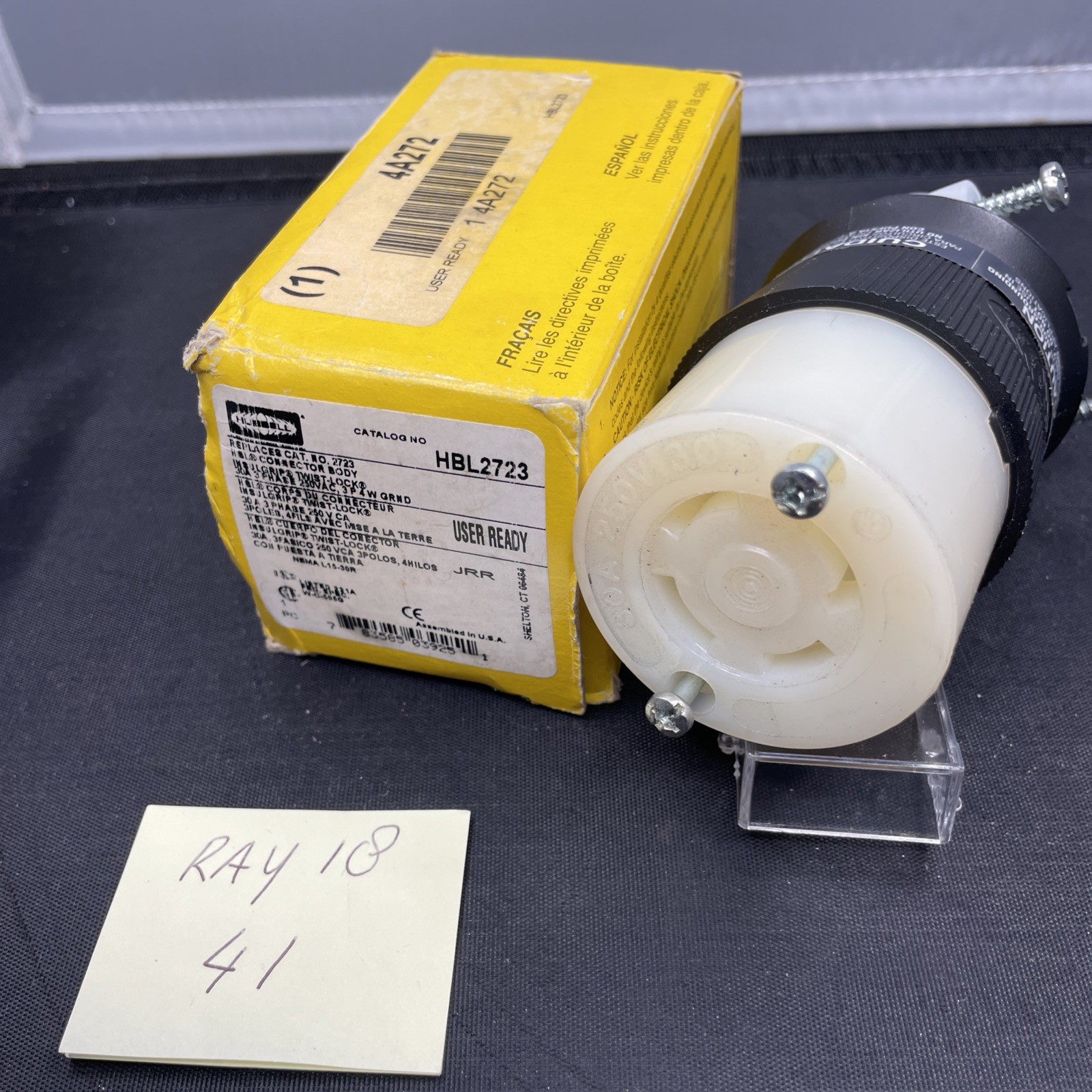 NEW HUBBELL HBL2723 TWIST LOCK CONNECTOR 30A 3PH 250VAC Free Shipping