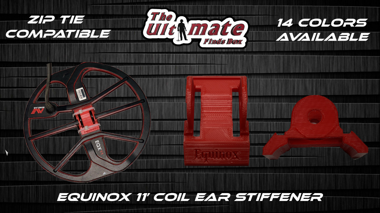 Minelab Equinox 600/800 11" coil ear stiffener 14 colors available 100% Infilled