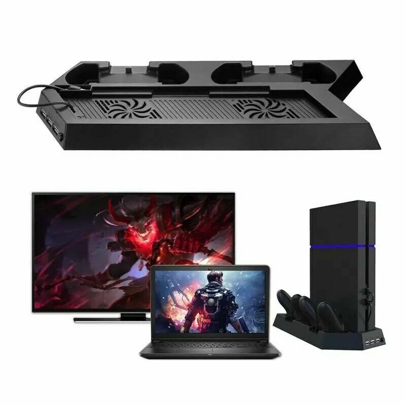 For PlayStation 4 Vertical Stand Cooling Fan Controller Charging Station for PS4