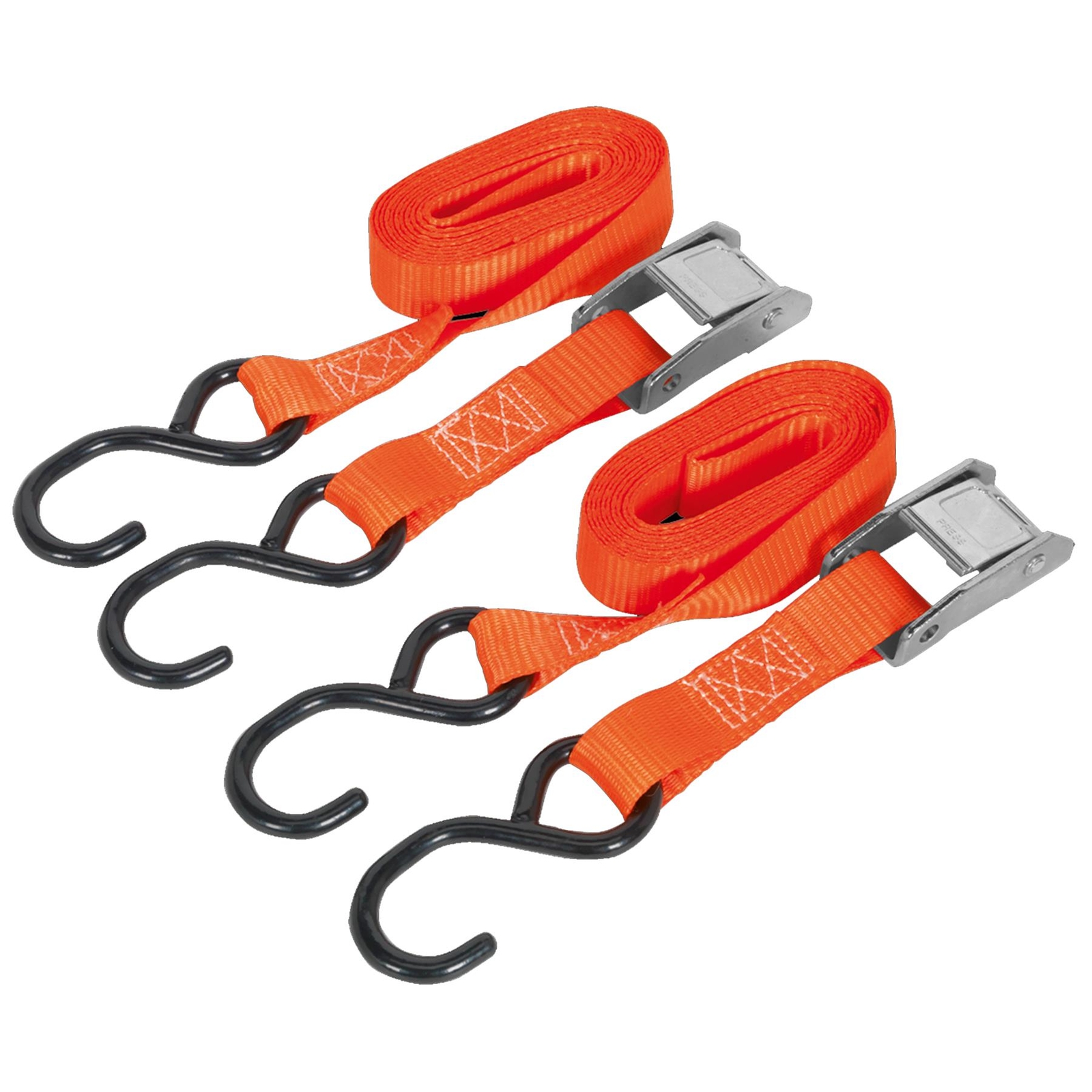Sealey Cam Buckle Tie Down 25mm x 2.5m S-Hooks 250kg Breaking Strength