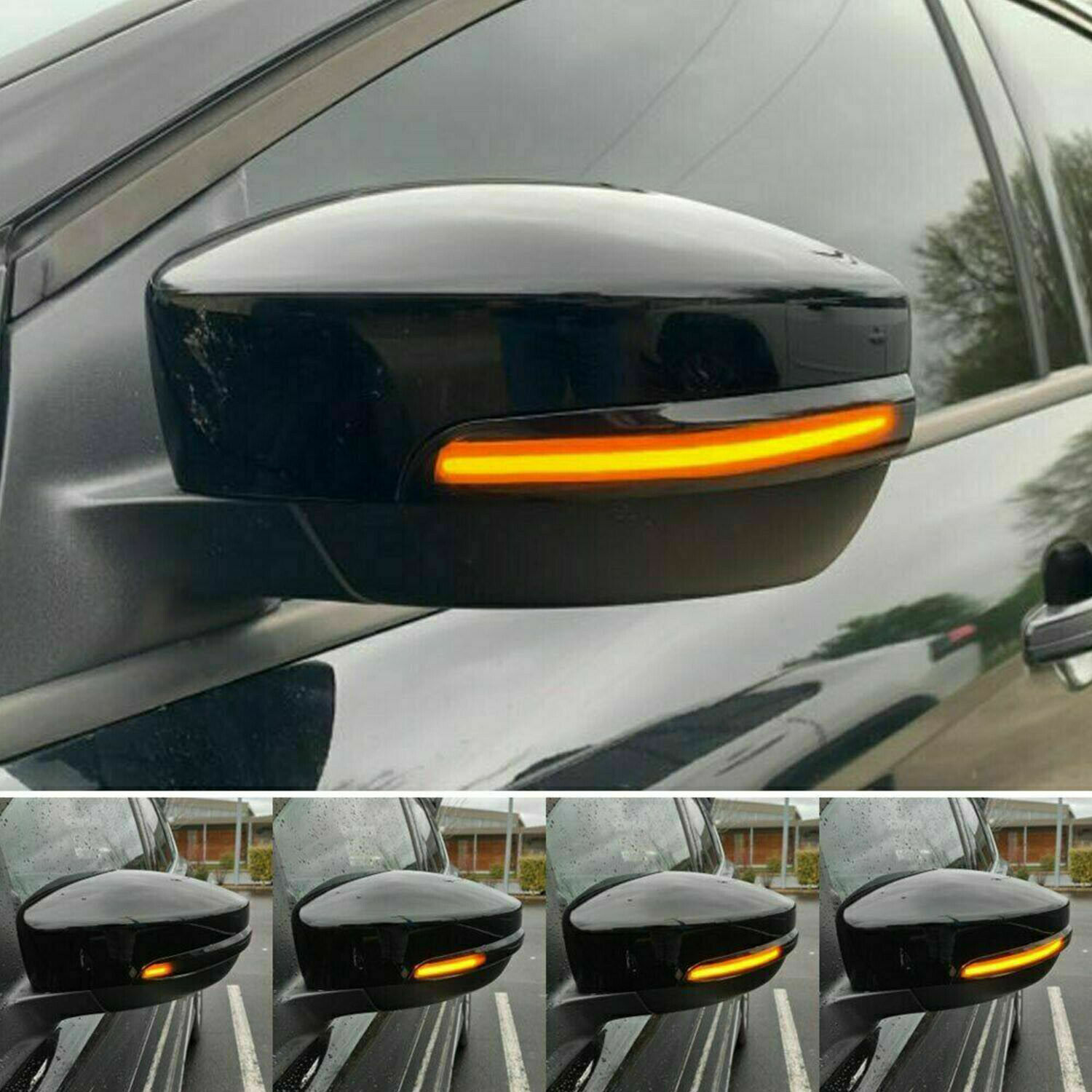 Sequential LED Side Mirror Turn Signal Light For 2012-2018 Ford Escape Focus
