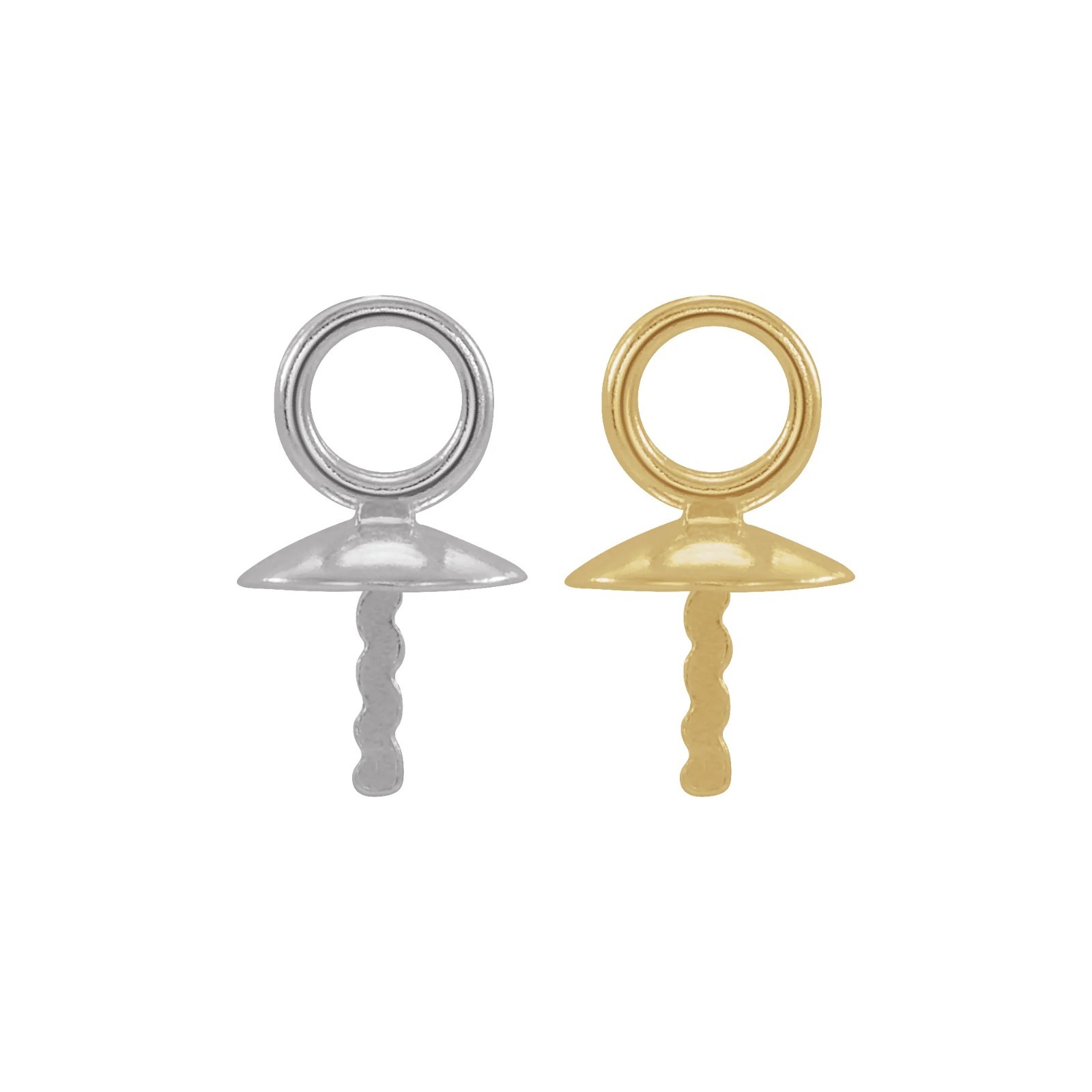 14K Gold & Silver Dangle for 4.5-7 mm Pearl
