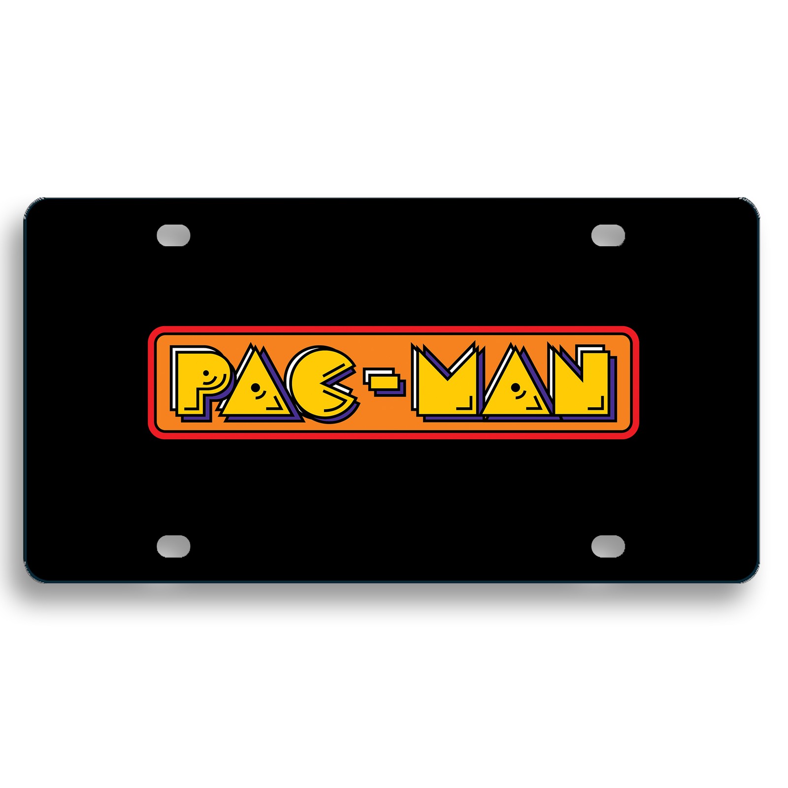 Pac-Man Orange Car License Plate Frame Retro Gaming Car Accessory for Gamer