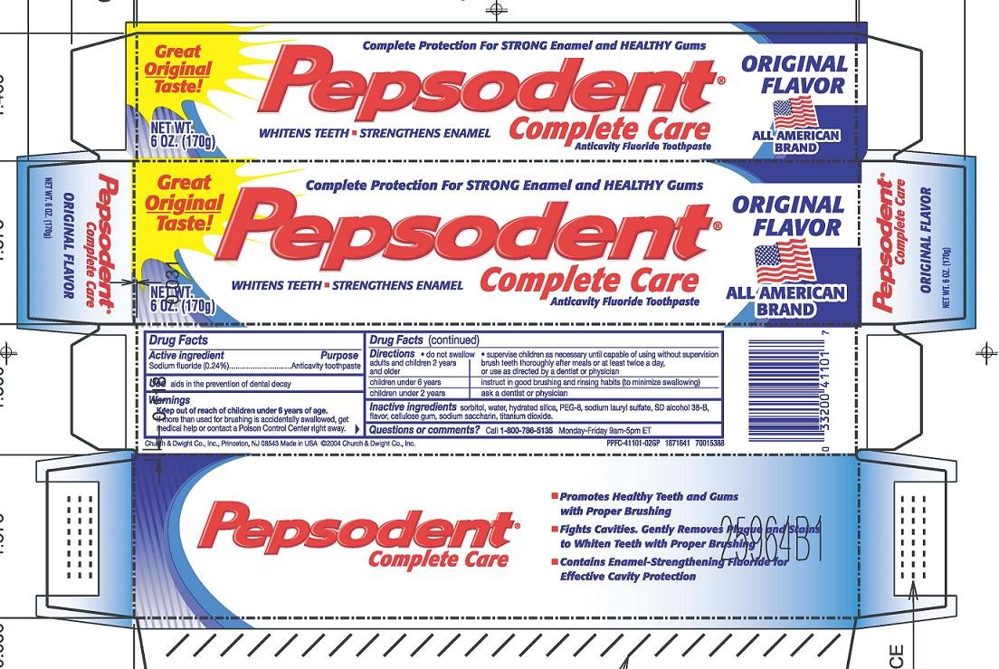 Pepsodent Complete Care Anticavity Fluoride Toothpaste Original 5.5 Oz 12-Pack