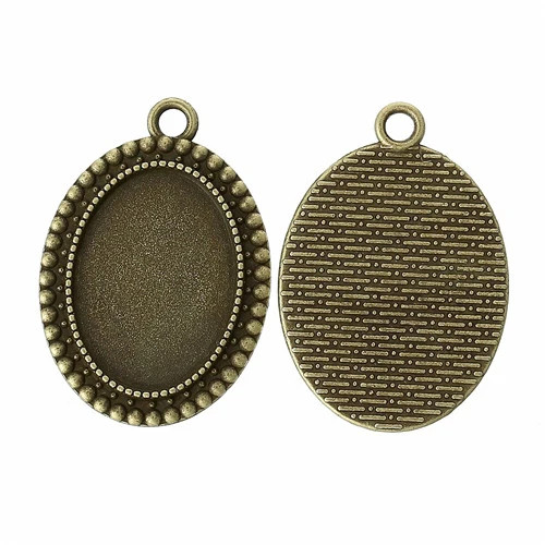 Antique Bronze 25x18mm pendant Setting with Loop Item 804x