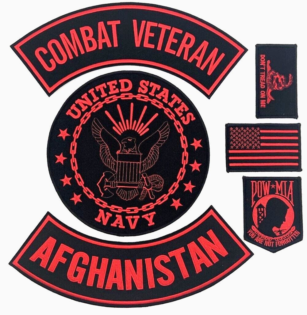 U.S. NAVY SEAL COMBAT VETERAN AFGHANISTAN MILITARY MOTORCYCLE LOT OF 6 PATCHES