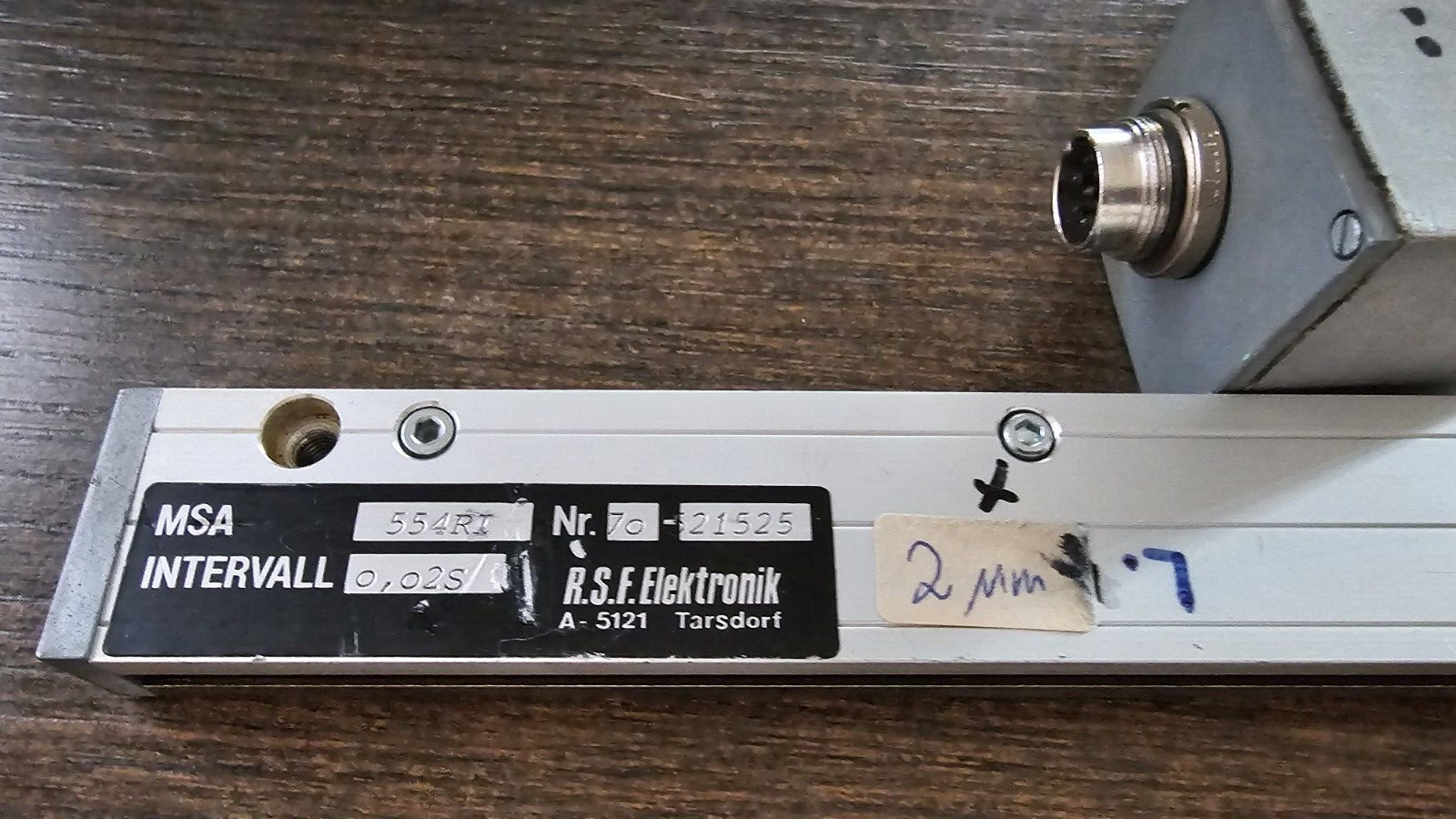 RSF Elektronik A-5121 Tarsdorf Austria. Linear Scale/Linear Encoder. MSA 554 RI.