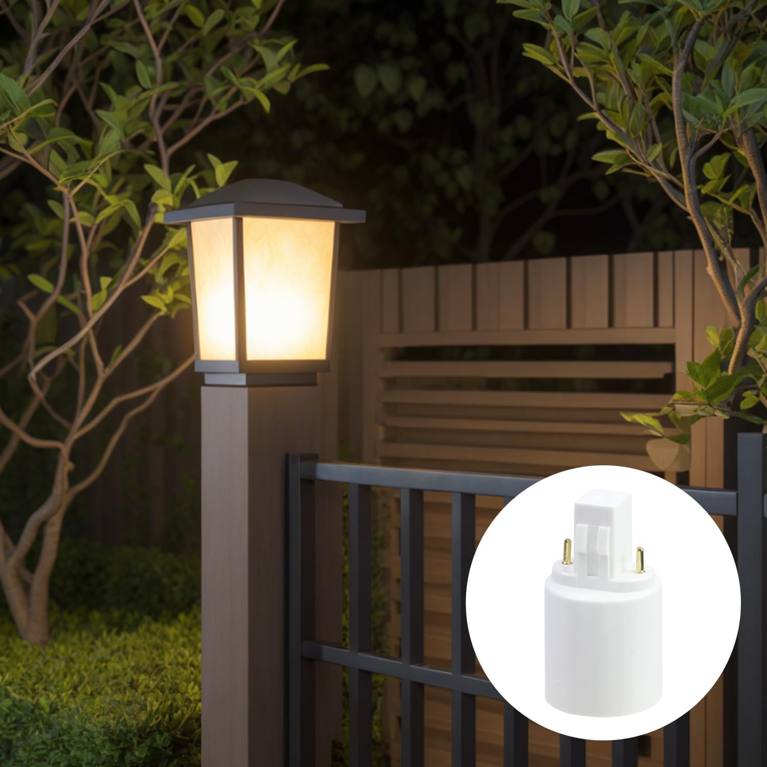 Geesatis 4 Pcs Light Socket Adapter Gx23 to E27 Converters Lamp Holder White