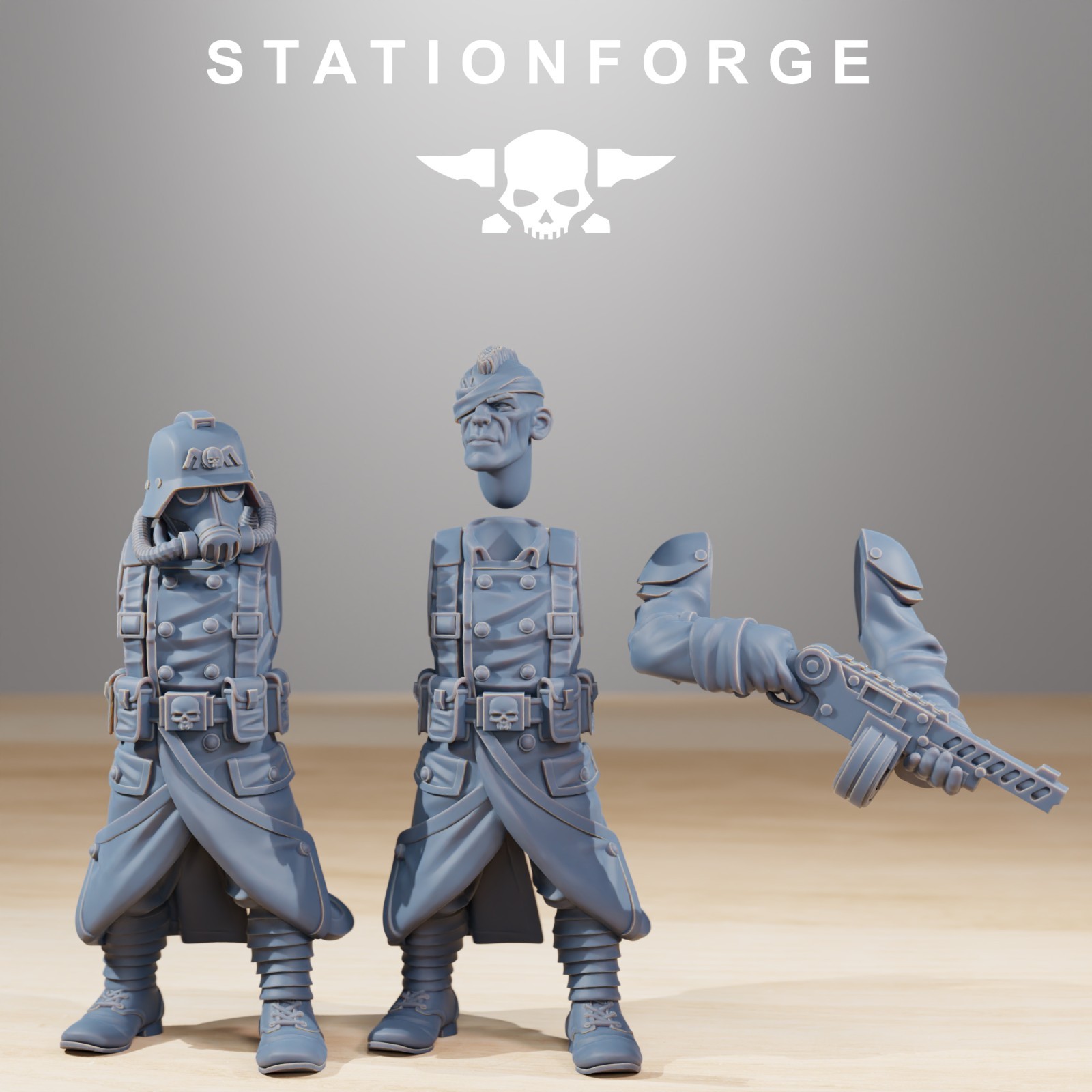 Grim Guard Combatants (10 Models) 3D Printed Miniatures Station Forge 16k