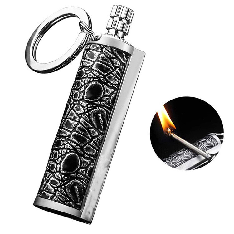 2PCS Fire Starter Emergency Tool Flint Match Lighter Camping Survival Keychain