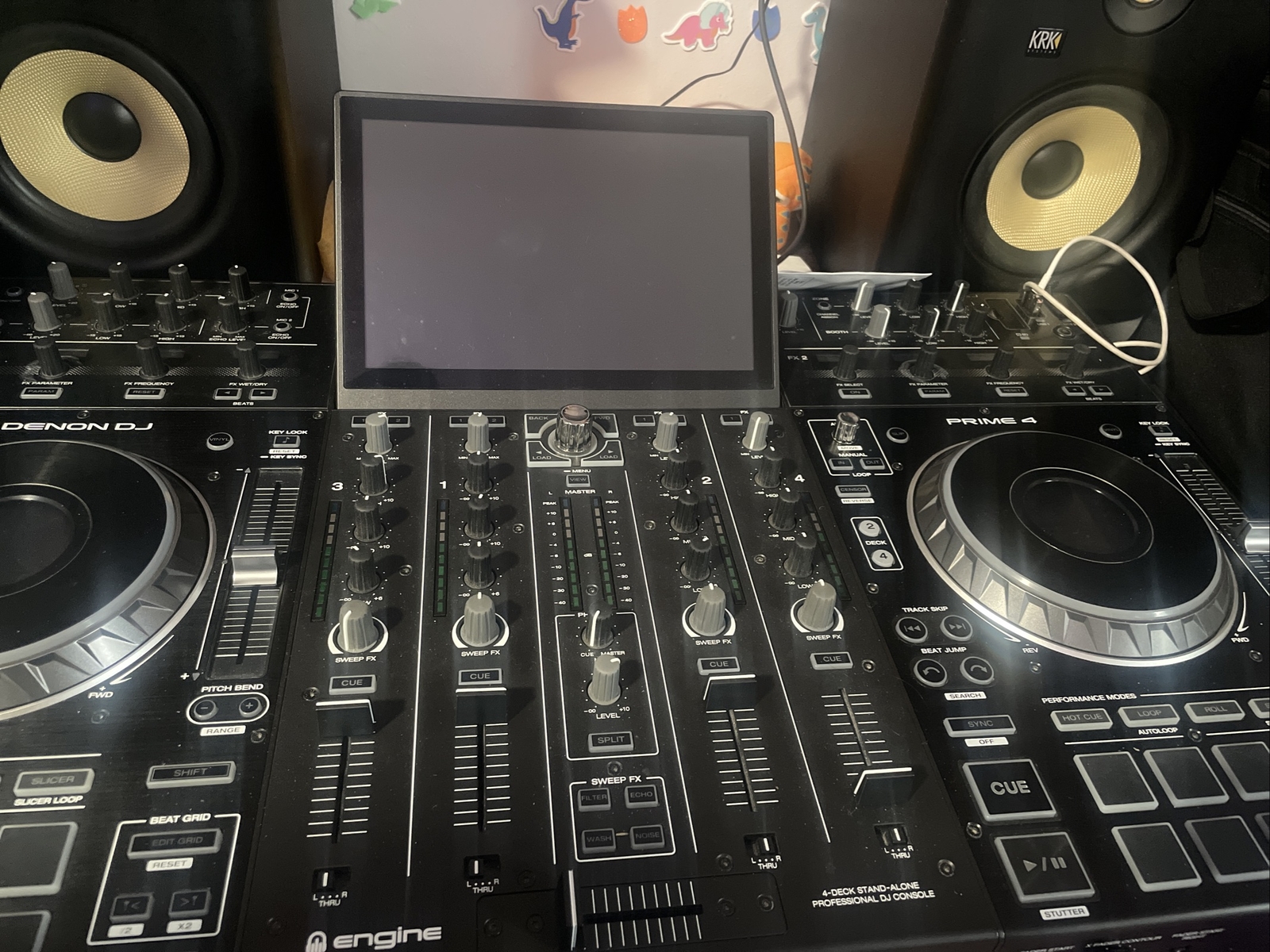 Denon PRIME4XUS Prime 4 4-deck Standalone DJ Controller System with 10"...