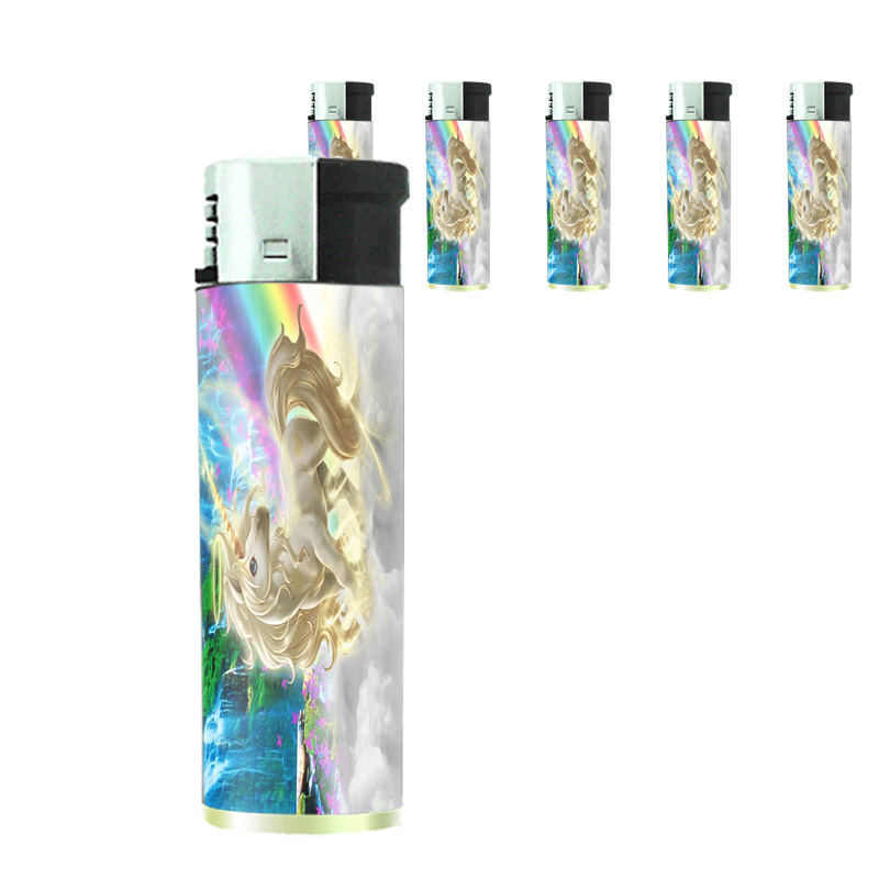 Unicorns D9 Lighters Set of 5 Electronic Refillable Butane Mythical Creatures