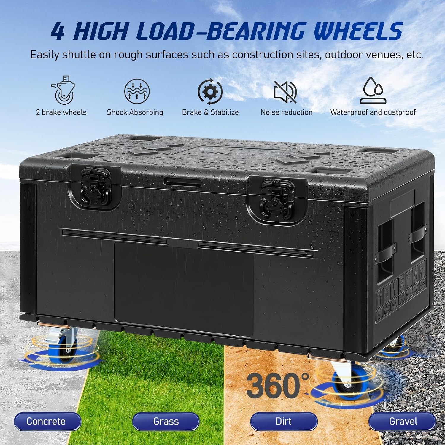 Heavy Duty ATA Rolling Road Case 35''Cable Trunk Road Case for Pro Audio Storage