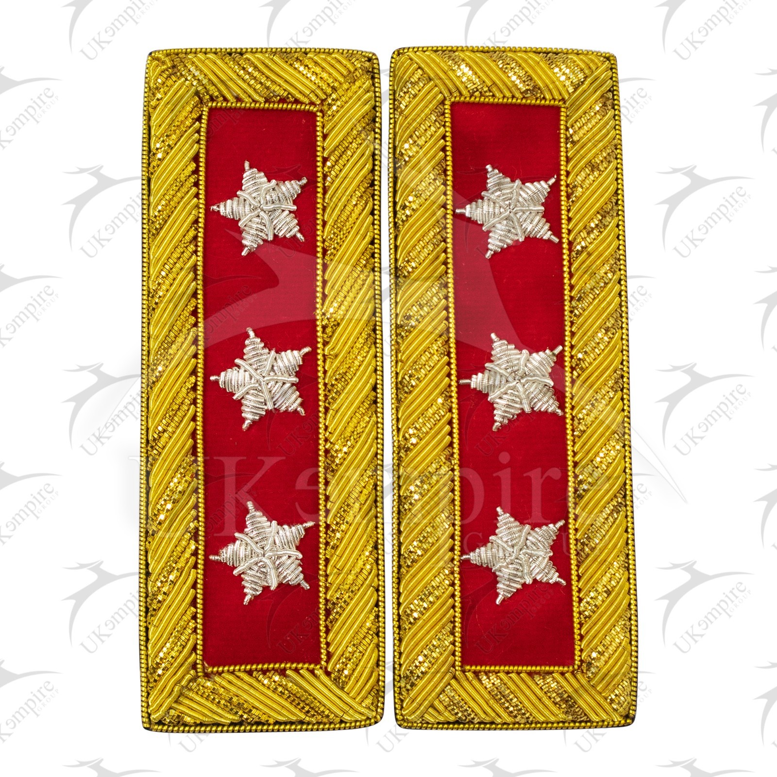 Civil War US Officer Shoulder Boards Lieutenant General (Three Star) Artillery