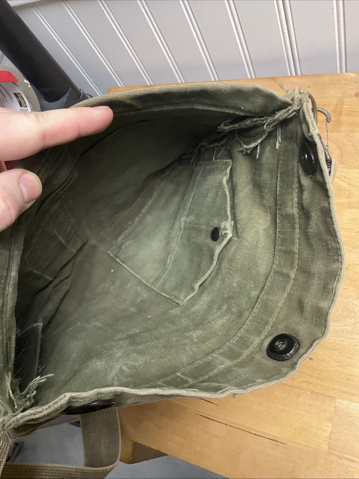 P US Olive Canvas Gas Mask Bag Field Protective M9A1 M-L