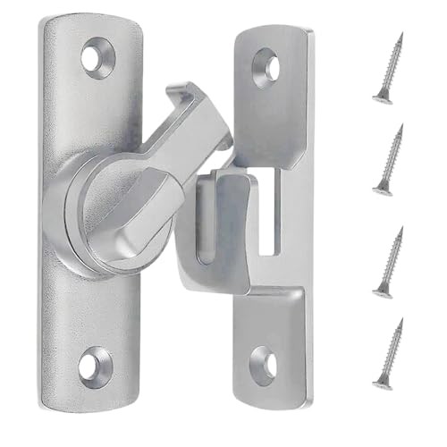 2Ps Upgraded 90/180 Degree Sliding Barn Door Lock - Flip Door 2ps 2ps-Sliver