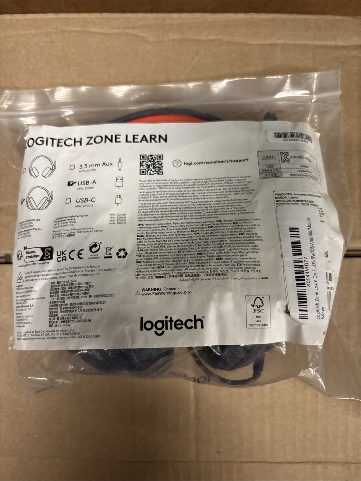 Logitech 981-001362 ZONE LEARN HEADSET-USB-A ON-EAR WITH ON-EAR CUSHIONS