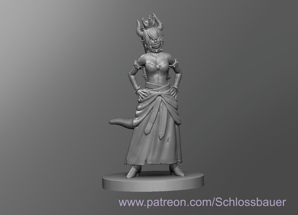 Bowsette Monster Manual 28mm Scale DND D&D Mario Tabletop Miniature SB