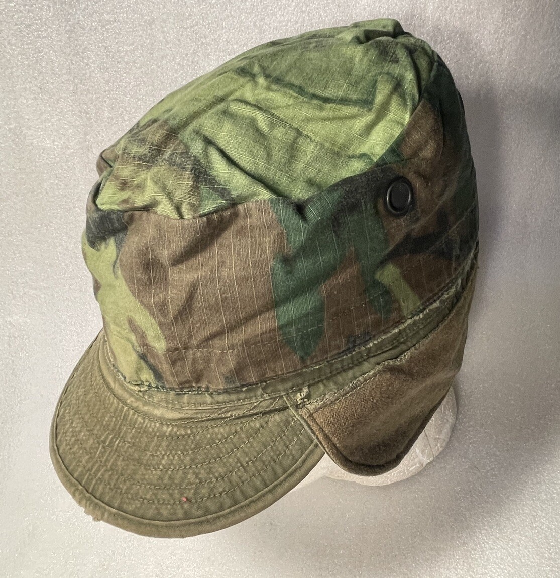 Modified US Army Winter Fatigue Or Utility Cap Vietnam Era Sz 7 1/8