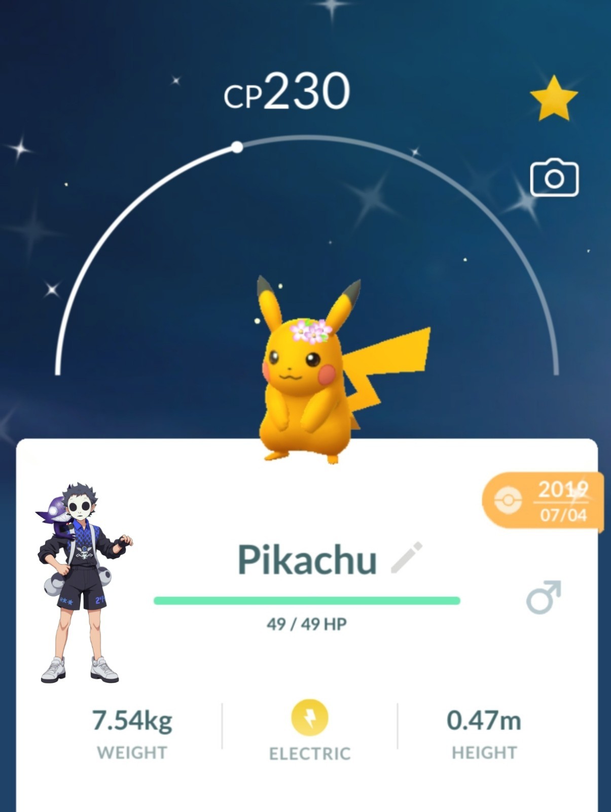 Shiny Pikachu Flower Crown Pokémon Go T- 20k Stardust